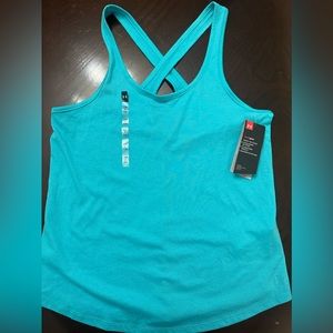 Under Armor Heat-Gear women’s teal blue cross-back tank top